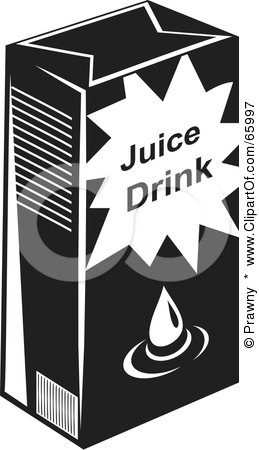 Royalty-Free (RF) Clipart Illustration of a Black And White Juice Box Carton by Prawny
