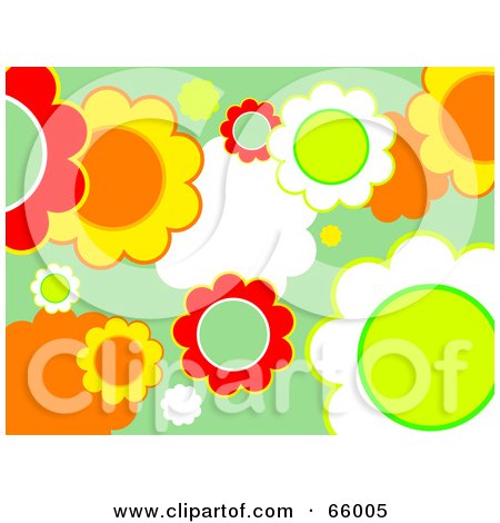 Royalty-Free (RF) Clipart Illustration of a Flower Design On A Green Background by Prawny