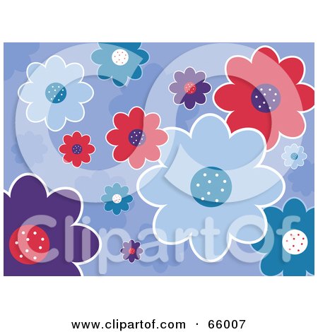 Royalty-Free (RF) Clipart Illustration of a Flower Design On A Purple Background by Prawny