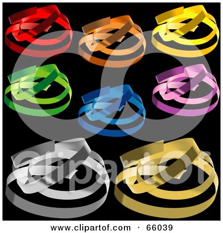 Royalty-Free (RF) Clipart Illustration of a Digital Collage Of Colorful Confetti Swirls On Black - Version 1 by dero