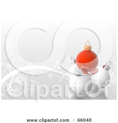 Royalty-Free (RF) Clipart Illustration of a Soft Swirl Background Of Red And White Christmas Baubles by dero