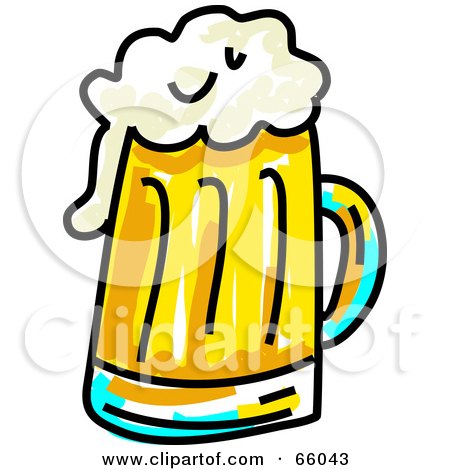 Royalty-Free (RF) Clipart Illustration of a Sketched Mug Of Beer by Prawny