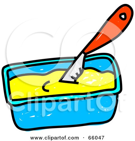 Royalty-Free (RF) Clipart Illustration of a Sketched Knife In Margarine by Prawny