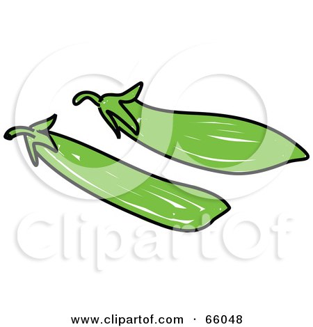 Royalty-Free (RF) Clipart Illustration of Two Mange Tout Snow Peas by Prawny