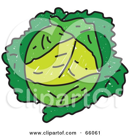 Royalty-Free (RF) Clipart Illustration of a Head Of Green Cabbage by Prawny