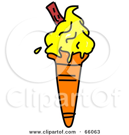 Royalty-Free (RF) Clipart Illustration of a Sketched Ice Cream Cone by Prawny