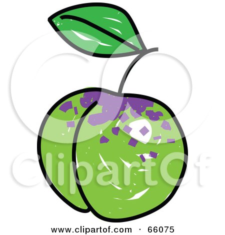 Royalty-Free (RF) Clipart Illustration of a Sketched Greengage Plum by Prawny