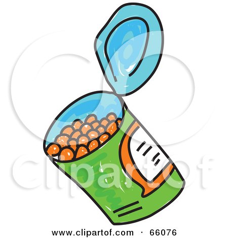 Royalty-Free (RF) Clipart Illustration of a Green Can Of Baked Beans by Prawny