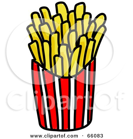 Royalty-Free (RF) Clipart Illustration of Sketched French Fries In A Container by Prawny