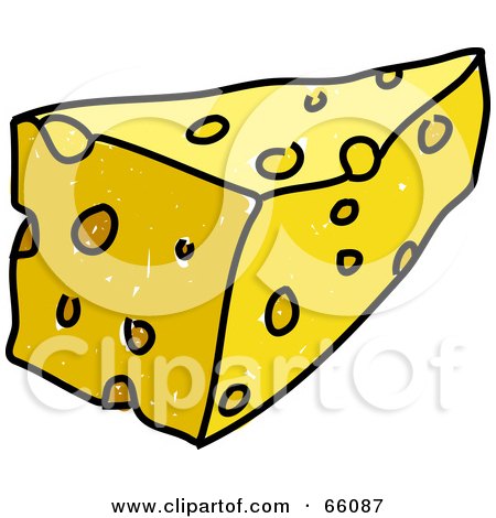 Royalty-Free (RF) Clipart Illustration of a Sketched Block of Cheese by Prawny