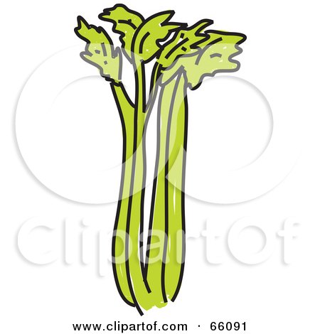 Royalty-Free (RF) Clipart Illustration of Stalks Of Green Celery by Prawny