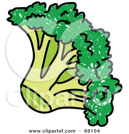 Royalty-Free (RF) Clipart Illustration of a Head Of Green Broccoli by Prawny