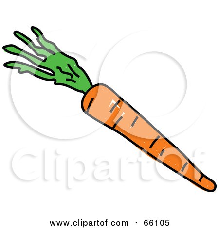 Royalty-Free (RF) Clipart Illustration of a Carrot With Green Stalks by Prawny