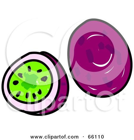 Royalty-Free (RF) Clipart Illustration of a Sketched Passion Fruits by Prawny