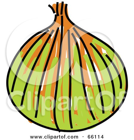 Royalty-Free (RF) Clipart Illustration of a Sketched Yellow Onion by Prawny