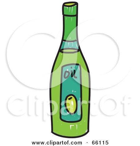 Royalty-Free (RF) Clipart Illustration of a Sketched Bottle Of Olive Oil by Prawny