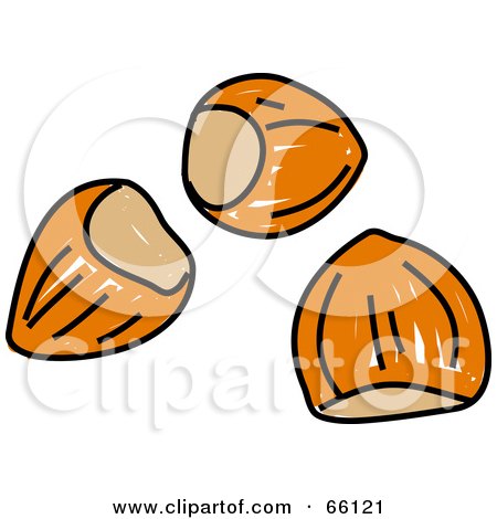Royalty-Free (RF) Clipart Illustration of Sketched Hazelnuts by Prawny