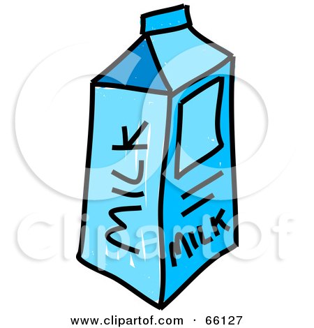 Royalty-Free (RF) Clipart Illustration of a Sketched Milk Carton by Prawny