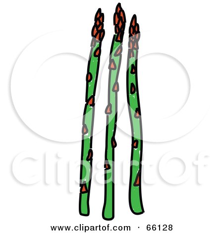 Royalty-Free (RF) Clipart Illustration of Three Asparagus Spears by Prawny