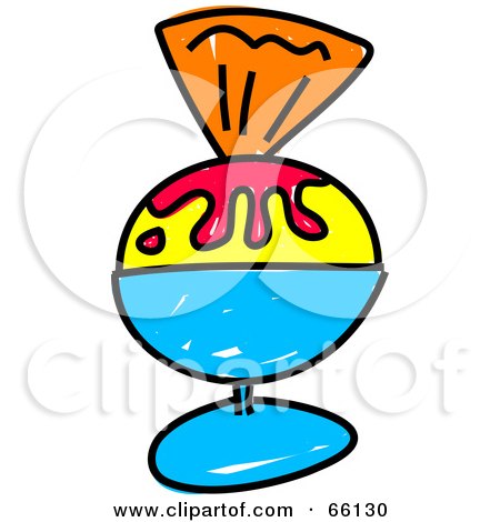 Royalty-Free (RF) Clipart Illustration of a Sketched Ice Cream Sundae by Prawny