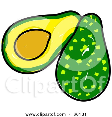 Royalty-Free (RF) Clipart Illustration of a Sliced Green Avocado by Prawny