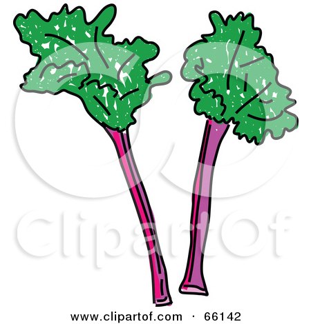 Royalty-Free (RF) Clipart Illustration of Two Rhubarb Stalks by Prawny
