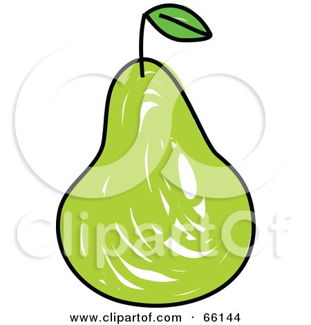 Royalty-Free (RF) Clipart Illustration of a Sketched Pear by Prawny