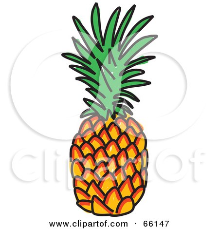 Royalty-Free (RF) Clipart Illustration of a Sketched Pineapple by Prawny