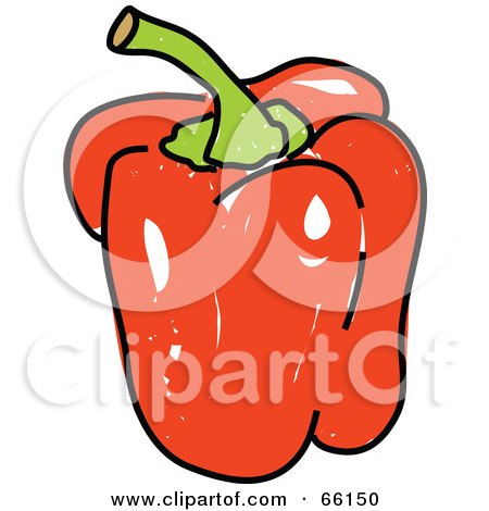 Royalty-Free (RF) Clipart Illustration of a Shiny Red Bell Pepper by Prawny