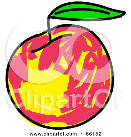 Royalty-Free (RF) Clipart Illustration of a Sketched Peach by Prawny