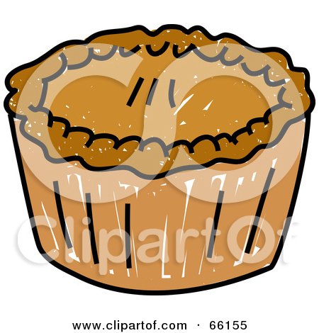 Royalty-Free (RF) Clipart Illustration of a Sketched Pie With Golden Crust by Prawny