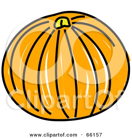 Royalty-Free (RF) Clipart Illustration of a Sketched Pumpkin by Prawny