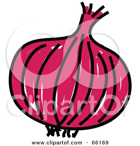 Royalty-Free (RF) Clipart Illustration of a Sketched Red Onion by Prawny