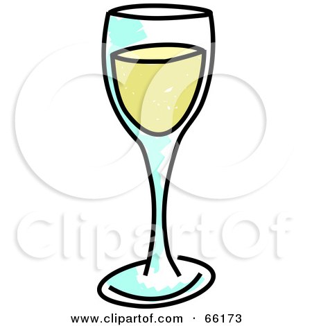 Royalty-Free (RF) Clipart Illustration of a Sketched Glass Of White Wine by Prawny