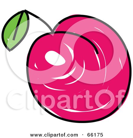 Royalty-Free (RF) Clipart Illustration of a Sketched Plum by Prawny
