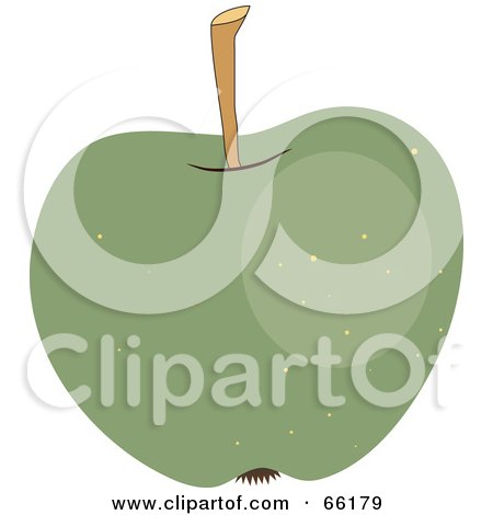 Royalty-Free (RF) Clipart Illustration of a Shiny Speckled Green Apple by Prawny
