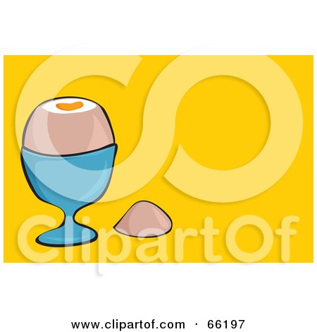 Royalty-Free (RF) Clipart Illustration of a Cut Boiled Egg On Yellow by Prawny