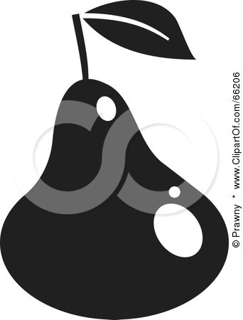 Royalty-Free (RF) Clipart Illustration of a Shiny Black And White Pear by Prawny