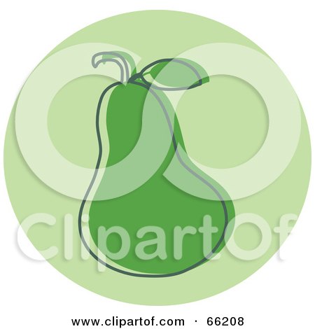 Royalty-Free (RF) Clipart Illustration of a Green Pear Over A Green Circle by Prawny