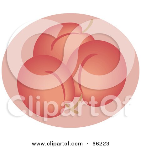 Royalty-Free (RF) Clipart Illustration of Three Plums Over Pink by Prawny