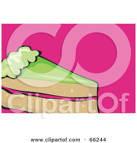 Royalty-Free (RF) Clipart Illustration of a Slice Of Cake With Green Frosting by Prawny