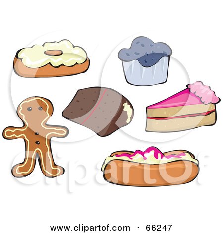 Royalty-Free (RF) Clipart Illustration of a Digital Collage of Sweets by Prawny