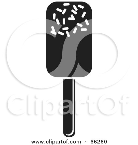 Royalty-Free (RF) Clipart Illustration of a Black And White Ice Lolly by Prawny