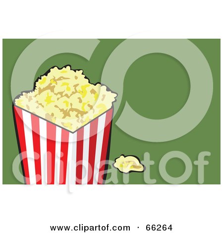 Royalty-Free (RF) Clipart Illustration of a Container Of Buttery Popcorn On Green by Prawny