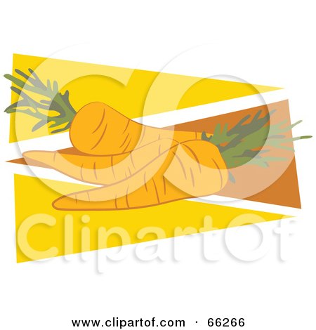 Royalty-Free (RF) Clipart Illustration of Carrots Over Yellow And Orange Triangles by Prawny