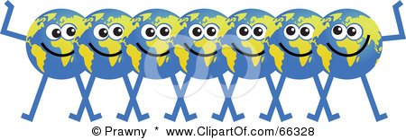 Royalty-Free (RF) Clipart Illustration of a Global Character Team by Prawny