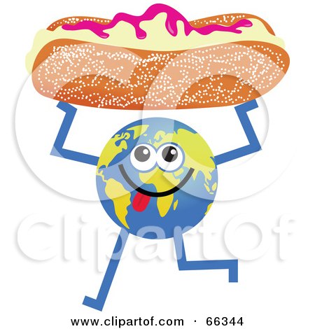 Royalty-Free (RF) Clipart Illustration of a Global Character Holding a Bun by Prawny