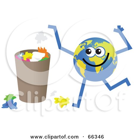 Royalty-Free (RF) Clipart Illustration of a Global Character Throwing Trash Out by Prawny