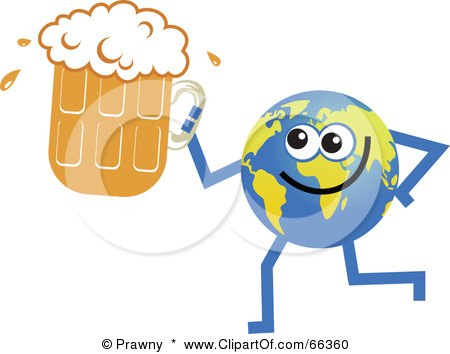 Royalty-Free (RF) Clipart Illustration of a Global Character Holding Beer by Prawny