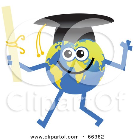 Royalty-Free (RF) Clipart Illustration of a Global Character Graduate by Prawny